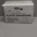 Festiva 50pc Gold Plastic Plates - Disposable Square Gold Plates Dinnerware set include 9.5"/6" Plates,Cups,Plastic Cutlery,Hand Napkins Perfect for 50 guests Party&Birthday&Wedding