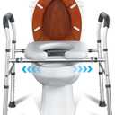 Raised Toilet Seat with Handles, Toilet Seat Riser for Seniors with Height and Width Adjustable, up to 400lbs, Commode Chair for Elderly, Pregnant and Handicap, Fit Any Toilet, FSA/HAS Eligible