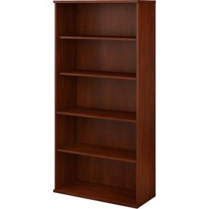 Bush Business Furniture Studio C Tall 5 Shelf Bookcase in Hansen Cherry, Large Bookshelf for Home or Professional Workplace Organization