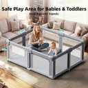 Foldable Baby Playpen with Mat, 71x59 Portable Collapsible Playpen for Babies and Toddlers, Indoor Outdoor Play Yard Fence with Visible Mesh