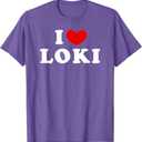 I Love Loki, I Love Loki T-Shirt (S, Purple Heather)