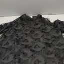 Shenhe Women's Cold Shoulder Fringe Blouse Mock Neck Long Sleeve Shirts Party See Through Tops, Black, Size L