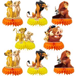 6 PCS Lion-king Honeycomb Centerpieces lion Honeycomb Centerpieces for lion Party Supplies