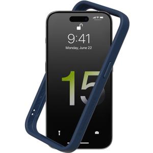 RhinoShield Bumper Case Compatible with [iPhone 15 Pro Max] | CrashGuard - Shock Absorbent Slim Design Protective Cover 3.5M / 11ft Drop Protection - Navy Blue