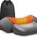 3-in-1 Neck Massager Pillow for Pain Relief Deep Tissue with Heat, Cordless & Rechargeable Massager with Traction for Neck Hump & Shoulder Comfort, Memory Foam Pillow (Dark Gray) (Dark Gray)