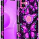Casetego for iPhone 16 Plus Case,Glow in The Dark Three Layer Heavy Duty Sturdy Shockproof Full Protection Rugged Hard PC+Soft TPU Bumper Case for Apple iPhone 16 Plus 6.7 inch,Sky Purple