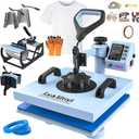 15x15 Heat Press Machine - Lya Vinyl 7 in 1 Heat Press 360-Degree Swing Away Digital Press Machine Multifunction Sublimation Combo Heat Transfer Machine for T-Shirts, Hats, Caps, Mugs and Plates