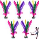 5 Pack Kick Shuttlecock, 7.5 Inch Chinese Jianzi Shuttlecock, Chinese Jianzi Foot Feather Sports Toy for Indoor and Outdoor Tennis and Racquet Sports