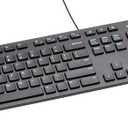 Amazon Basics Wired QWERTY Keyboard, Works with Windows, Plug and Play, Easy to Use with Media Control, Full-Sized, Black