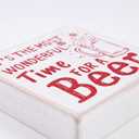 Its the Most Wonderful Time for a Beer Rustic Wood Sign  6 x 6 Red Glitter Christmas Bar Decor  Funny Holiday Sign for Kitchen, Bar, Man Cave, Beer Lovers, Stocking Stuffer Gift