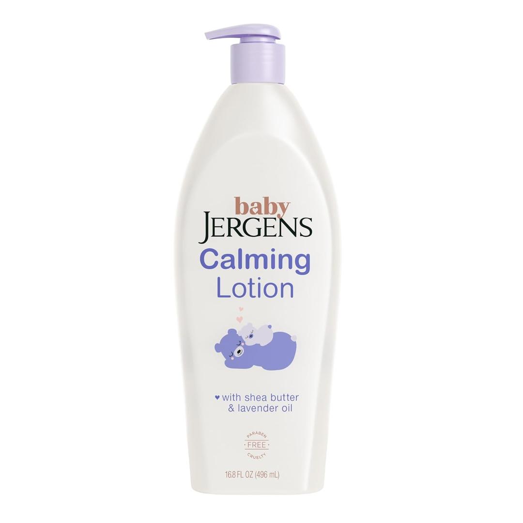 Jergens Baby Calming Lotion, Baby Calming Lotion, Lavender Baby Lotion, Baby Moisturizer with Shea Butter and Lavender Oil, 16.8 Fl Oz