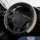Skechers Steering Wheel Cover,Max Cushioning Leather Steering Wheel Cover Universal Fit 14" 1/2-15" Car Wheel Protector for Men Women Fit Suvs,Vans,Sedans,Car,Trucks,Beige