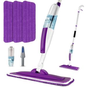 Mops for Floor Cleaning Wet Spray Mop with 14 oz Refillable Bottle and 3 Washable Microfiber Pads Home or Commercial Use Dry Wet Flat Mop for Hardwood Laminate Wood Ceramic
