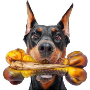 Dog Toys for Aggressive Chewers, Indestructible Dog Chew Toys for Large Medium Small Breed, Tough Nylon Interactive Durable Chew Toy Bone for Puppy Teething Toy Bacon Flavor, Best Gift&Keep Them Busy