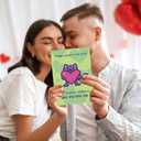 3 x Funny Valentines Day Card,Valentines Day Cards Gifts for Him Her,Valentines Day Card for Husband Wife Boyfriend Girlfriend Fiance Fiancee Men Women with Cute Cat Holding Heart Design