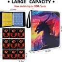 Card Binder Card Folder for Boys Girls Gift,9 Pocket Card Binder,900 Cards Collectible Trading Card Holder Case with 50 Sleeves,Collector Album with Zipper for Game Cards, Red