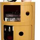 Round Bedside Table/Side Table Storage, 3 Tier