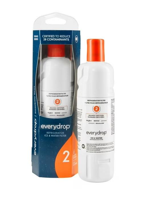 Everydrop by Whirlpool Ice and Water Refrigerator Filter 2, EDR2RXD1, Single-Pack, Orange