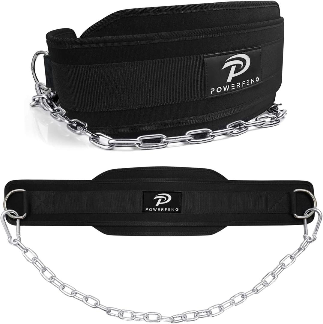 Dip Belt for Weight Lifting: Dip Belt with Heavy Duty Steel Chain for Weighted Dips, Pull Ups, Squats - Weighted Dip Belt for Strength Training Gym Home