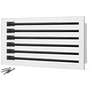 24x12 Modern AC Vent Cover Decorative Air Vent Register Grille, Linear Slot Diffuser, Adjustable Airflow, Quiet Operation, HVAC Vent Cover for Ceiling, Wall & Floor, White Aluminum Alloy