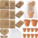 Reallnaive 24 Sets Wedding Favor Flower Seeds Let Love Grow Seed Packets for Guests Family Reunion Wildflower Mini Terracotta Pots Seed Packets Self Adhesive Envelopes Thank You Tags Organza Bags