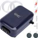 hygger Aquarium Air Pump,Adjustable Oxygen PumpSilent Powerful Aerator Pump 2W/3W/4.5W/6W/ 1/2 Air Outlets Ultra for Up to 100 Gallon Tank, 6wSet