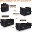 HEYTRIP Large Trunk Organizer With Built-in Leakproof Cooler Bag, 2 Tie-Down Straps, 4 Removable Dividers, Foldable Cover, Built with 2mm PE Board