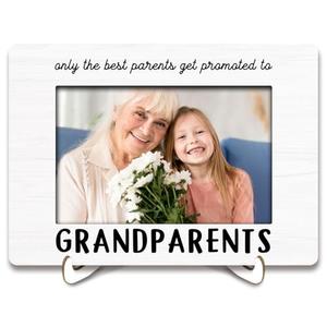 DNEULYR Grandparents Picture Frame 4x6, Baby Announcement Pregnancy Gifts for Grandma Grandpa, Baby Reveal Gifts for New Grandparents Picture Photo Frames for Desk Tabletop Decorations