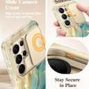 GVIEWIN for Samsung Galaxy S26 Ultra Case, [Slide Camera Cover & Built-in HD Screen Protector] [2 Front Frames] Shockproof Military Grade Protective Marble Phone Case S26 Ultra 6.9" (Glaze/Green)