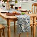 HunnmingRe Chinoiserie Table Runner Blue and White Floral Table Runner Vintage Chinoiserie Decor Spring Decorative Dinner Tablecloth for Home Dining Kitchen Seasonal Party Decor, 12x71 Inch