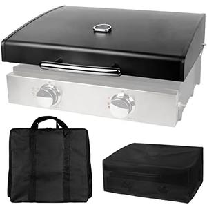 5011 Hard Cover Hood with Temperature Gauge for Blackstone 22 inch Table Top Griddle, Griddle Lid and Heavy Duty Grill Cover & Bag for Blackstone 22" Table Top Griddles, Black