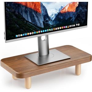 NestNeat Monitor Stand Riser, 16Inch Wood Desk Organizer with Monitor Stand & Storage Computer Monitor and Laptop Riser Multifunctional Laptop Stand Desk Organizer for Office Home Screen/ Laptop Walnut