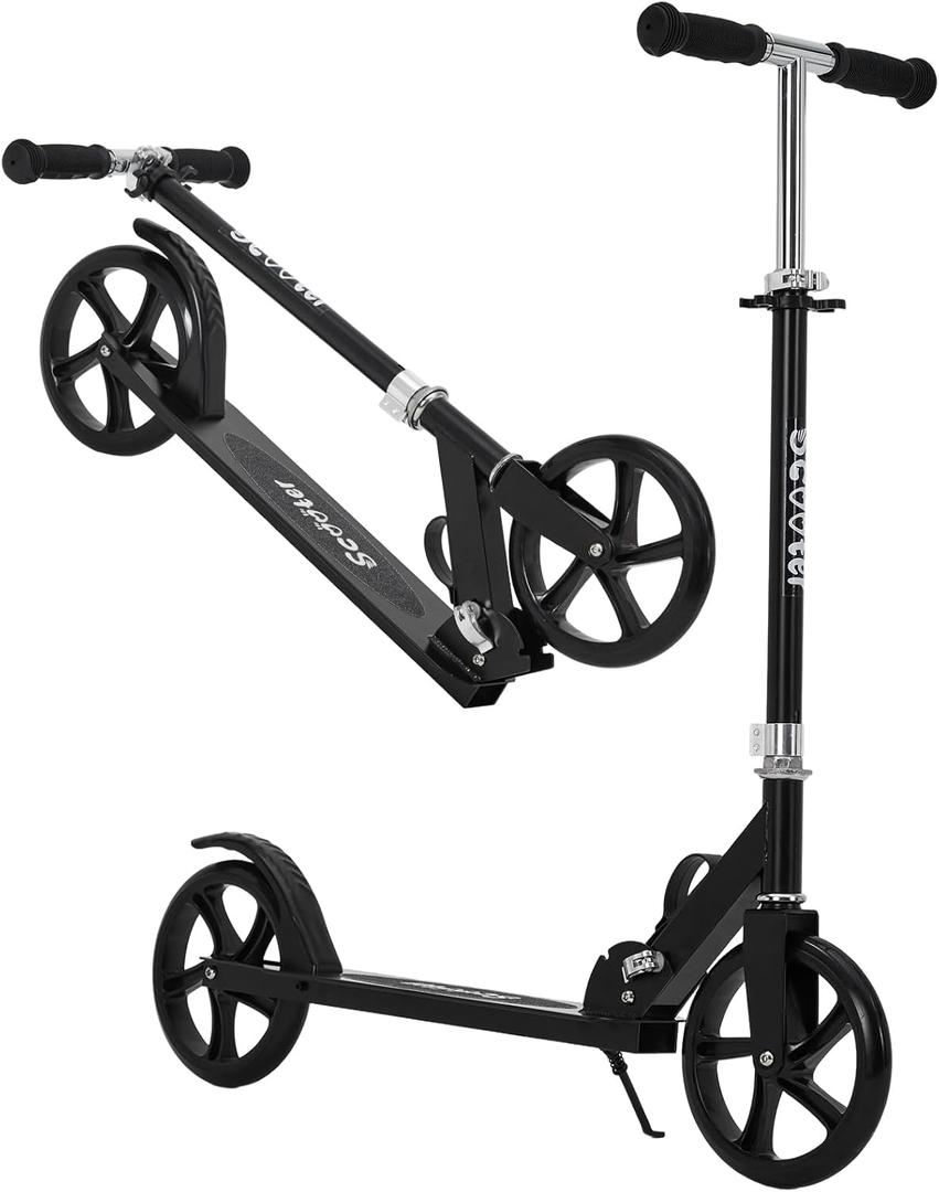 Kick Scooter for Ages 6+,Foldable Lightweight 8IN Big Wheels Scooter for Kids, Teen and Adults, 3 Adjustable Levels