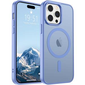 SUPFINE Magnetic for iPhone 14 Pro Max Case (Compatible with MagSafe) (Military Grade Drop Protection) Slim Translucent Matte Shockproof with Anti-Fingerprint Phone Case,Blue Purple