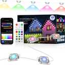 Permanent Outdoor Lights Pro 100FT with 50 Smart IC+RGBCW Christmas Halloween House Lights with Warm/Cool/Nature White LEDs, IP67 Waterproof for Holiday Daily Decor Accent Lighting