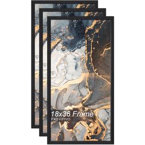 18x36 Frame Set of 3 Black Engineered Wood Horizontally/Vertically