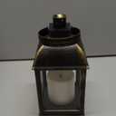 Vintage Lantern Decorative LED Flickering Flameless Candle with Timer, Battery Powered LED Decorative Hanging Golden Brushed Black Lanterns for Indoor Outdoor Garden Yard Home Decor (Pack of 4)