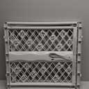 MYPET North States Paws Portable Pet Gate: 26-40" Wide. Pressure Mount. No tools needed. Made in USA. Dog Gate 23" Tall, Expandable, Durable Dog Gates for Doorways, Light Gray