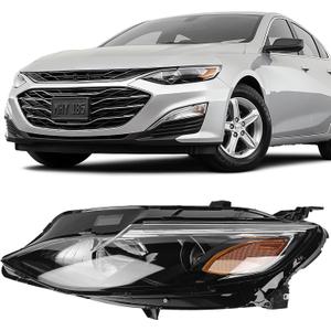 FIONE - For Chevy Malibu Headlight Assembly 2019 2020 2021 2022 Replacement Halogen Headlamp Projector Left Driver Side 84680167 84650573 GM2502498 LH