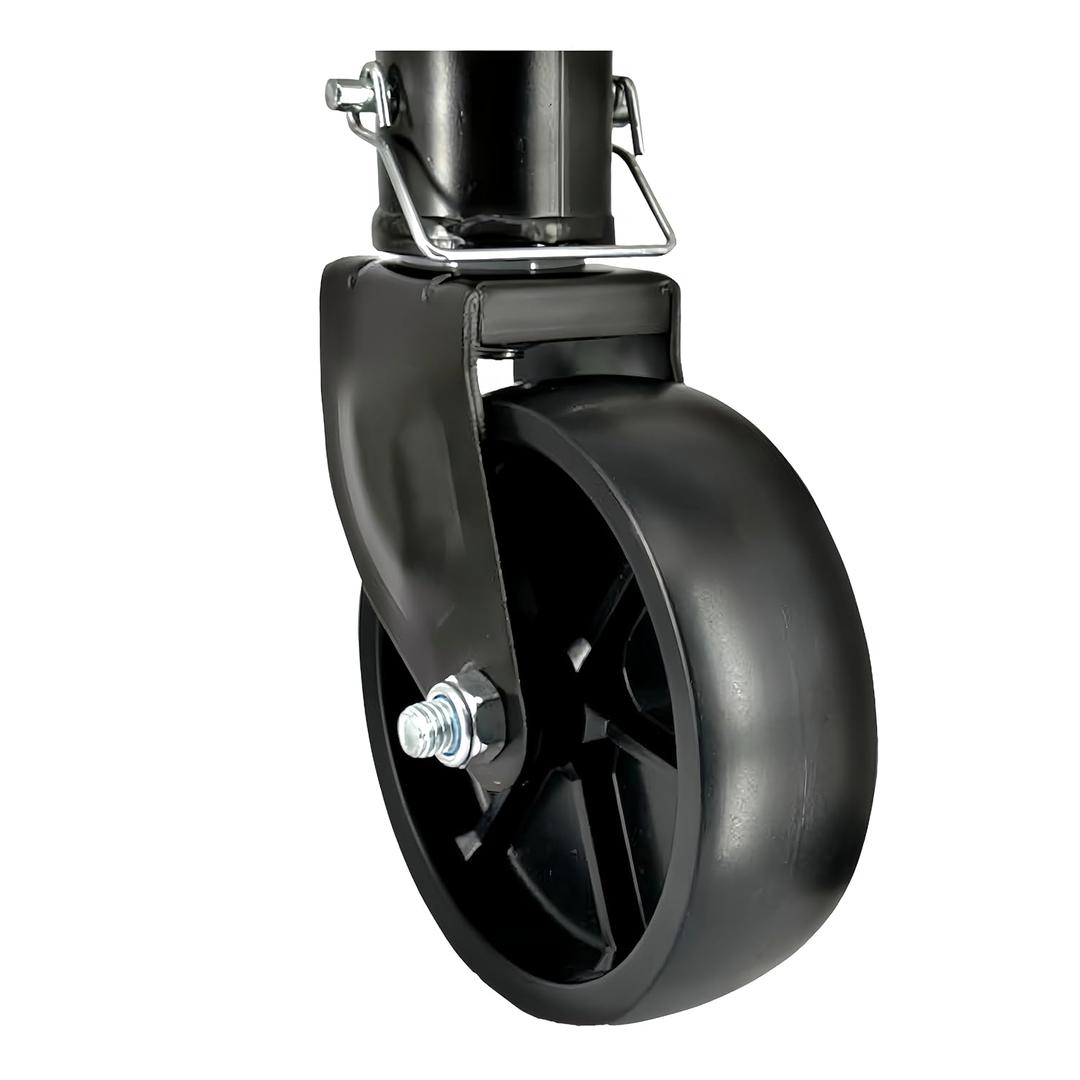 Rockane Black 6'' Black Trailer Jack Swivel Caster Wheel Replacement, Heavy Duty 1200lbs Capacity with Pin for Soft Ground Roll, Fits Any Boat Hitch Camper RV- Black