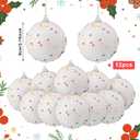 Sosation 12 Pcs White Christmas Ball Ornaments 3.15 Inch Foam Christmas Candy Balls Hanging Ornaments Xmas Tree Decoration for Holiday New Year Birthday Party Supplies