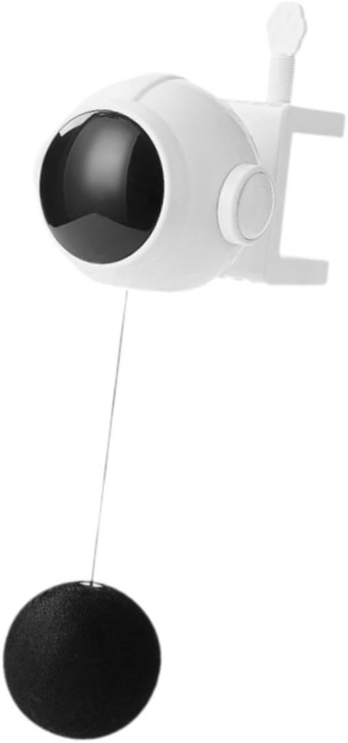 Automatic Lifting Ball Cat Toy Table Clamp Interactive Teaser for Indoor Cats Exercise Training, White 4.72x2.36inch