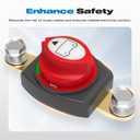 Battery Disconnect Switch, Malictele On/Off Side Post Battery Switch 275A 12-48V Power Cut Master Disconnect Isolator for Car Vehicle RV and Boat
