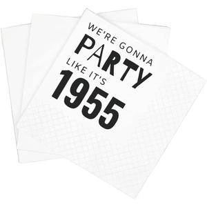 SharkBliss Funny 70th Birthday Cocktail Napkins, 100 Pack Black We're Gonna Party Like It's 1955 Disposable Paper Beverage Cocktail Napkins for Women Her 70th Birthday Party, 2-Ply, 5x5" (1955 Black)