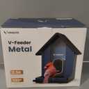 Smart Metal Bird Feeder with Camera, 2.5K UHD AI Identification, Wireless Solar Powered Outdoor for Garden Birding, Real-time Videos & Pictures, Premium Present (Blue)