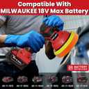 Cordless Buffer Polisher Kit For MILWAUKEE 18V LI-ION Battery.6-Inch Orbital Buffer Polisher with 8 Variable Speed with 25pcs Polishing Accessories, for Car Polishing/Waxing (Tool Only)
