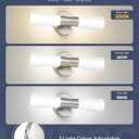 kudos Bathroom Sconces Set of 2,16inches Brushed Nickel Vanity Light Fixtures, Modern Sconces Wall Lighting with Milk White Glass, Dimmerable 3000K/4000K/5000K for Bedroom Hallway, KDVL13-BN-2PK
