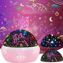 MINGKIDS Unicorn Toys Night Light for Toddler Girls,Unicorn Gifts Age 6-8,Unicorns and Starry Night Light Projector for Kids, Birthday Gift for 3-10 Year Olds Girls (Pink)