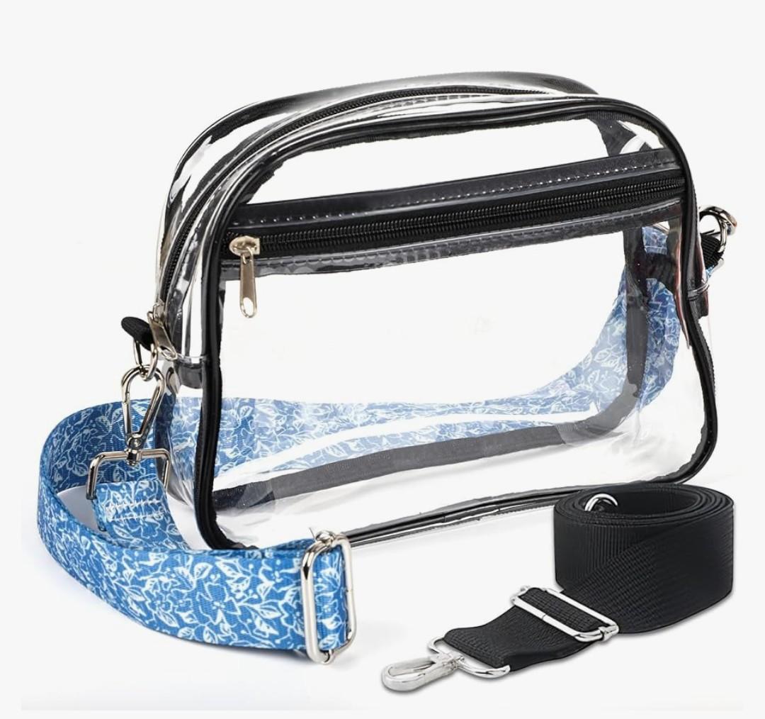 Sereliy Clear Crossbody Bag Stadium Approved for Women, Adjustable Shoulder Strap Clear Purse for Concerts, Sports Events