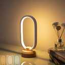 Table Lamp Bedroom Modern Oval Nightstand Lamps,Small LED Table Light,Warm White 3 Color temperatures,Dimmable Lights with USB Cable,for Home Adult Kids Living Room Lounge Deco Lighting